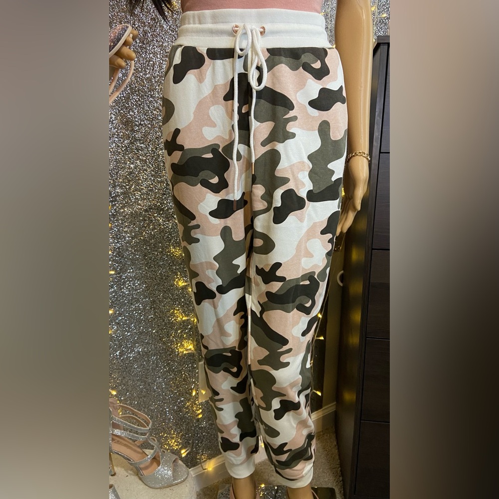 Guess Oaks Logo Tape Jogger Pink Camo